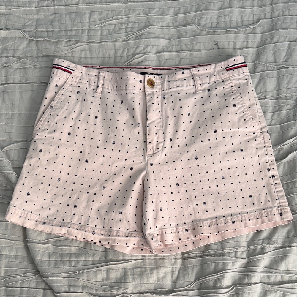 Tommy Hilfiger Pink & Blue polkadot w/ TH Women's Shorts 10